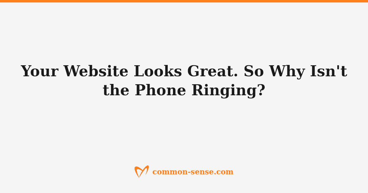 Professional service website on a laptop screen with a silent phone beside it